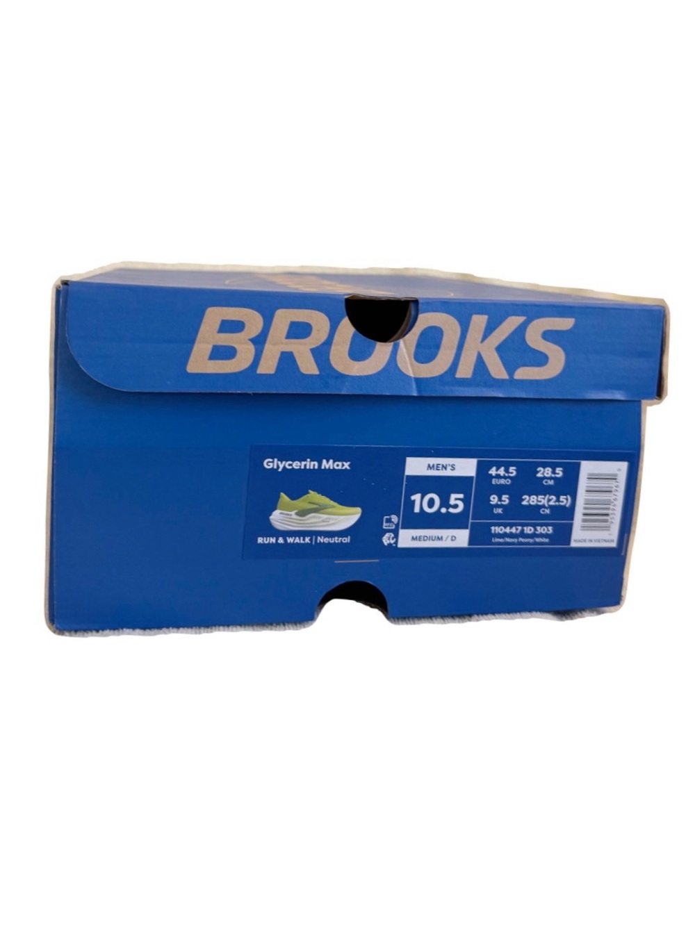 Brooks Glycerin Max Men’s 10.5 Lime Navy Peony White - Picture 7 of 10